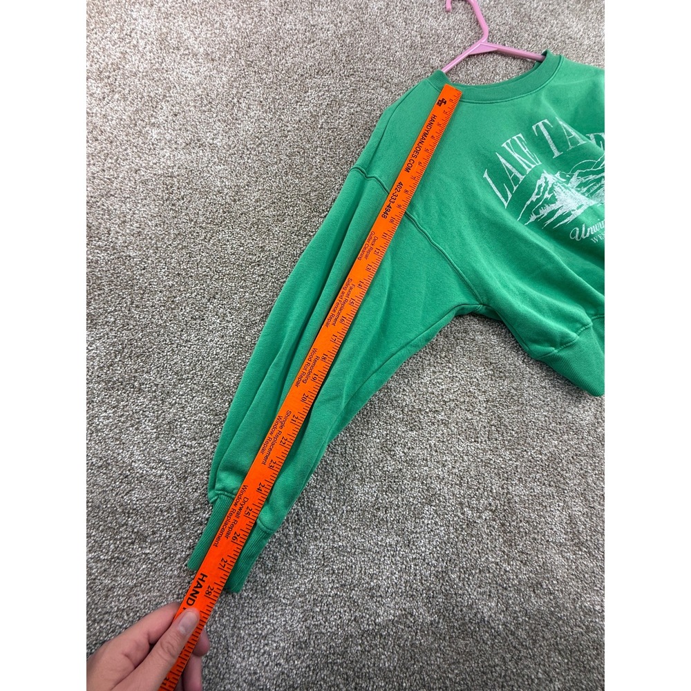 Old Navy Womens Lake Tahoe Cropped Sweatshirt Green M Souvenir Loungewear Casual - Picture 5 of 10